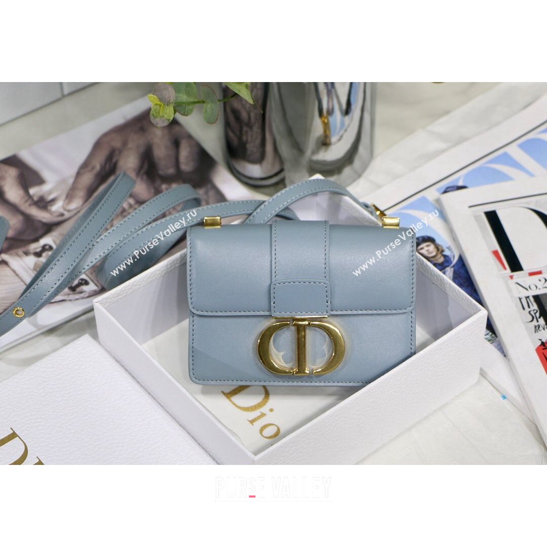 Dior Micro 30 Montaigne Bag in Box Calfskin Blue-Grey 2021 S9030 (XXG-21080243)