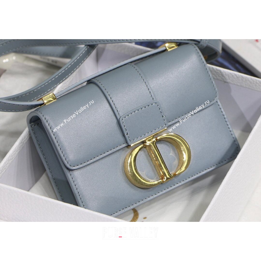 Dior Micro 30 Montaigne Bag in Box Calfskin Blue-Grey 2021 S9030 (XXG-21080243)