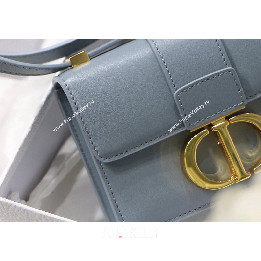 Dior Micro 30 Montaigne Bag in Box Calfskin Blue-Grey 2021 S9030 (XXG-21080243)