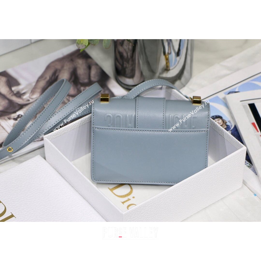 Dior Micro 30 Montaigne Bag in Box Calfskin Blue-Grey 2021 S9030 (XXG-21080243)