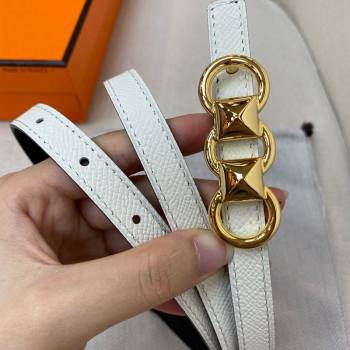 Hermes Mini Constance Reversible Leather Belt 13mm White 2021 (99-21082360)