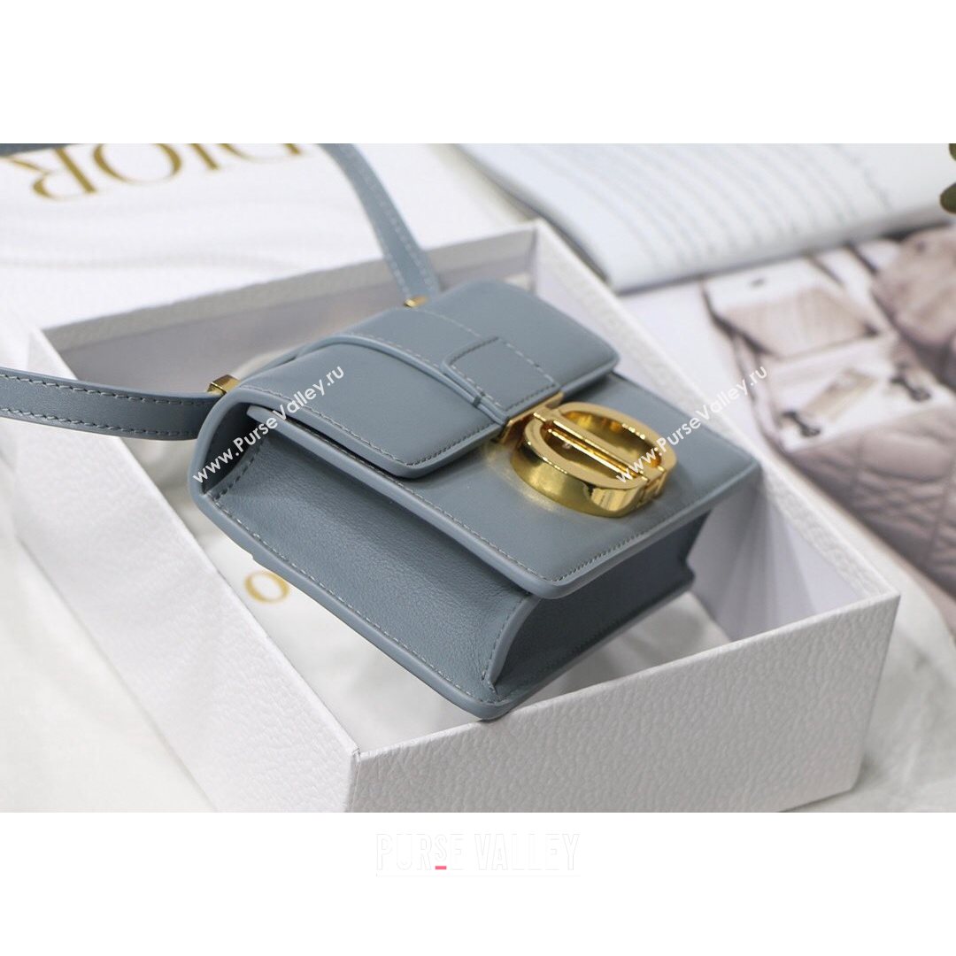 Dior Micro 30 Montaigne Bag in Box Calfskin Blue-Grey 2021 S9030 (XXG-21080243)