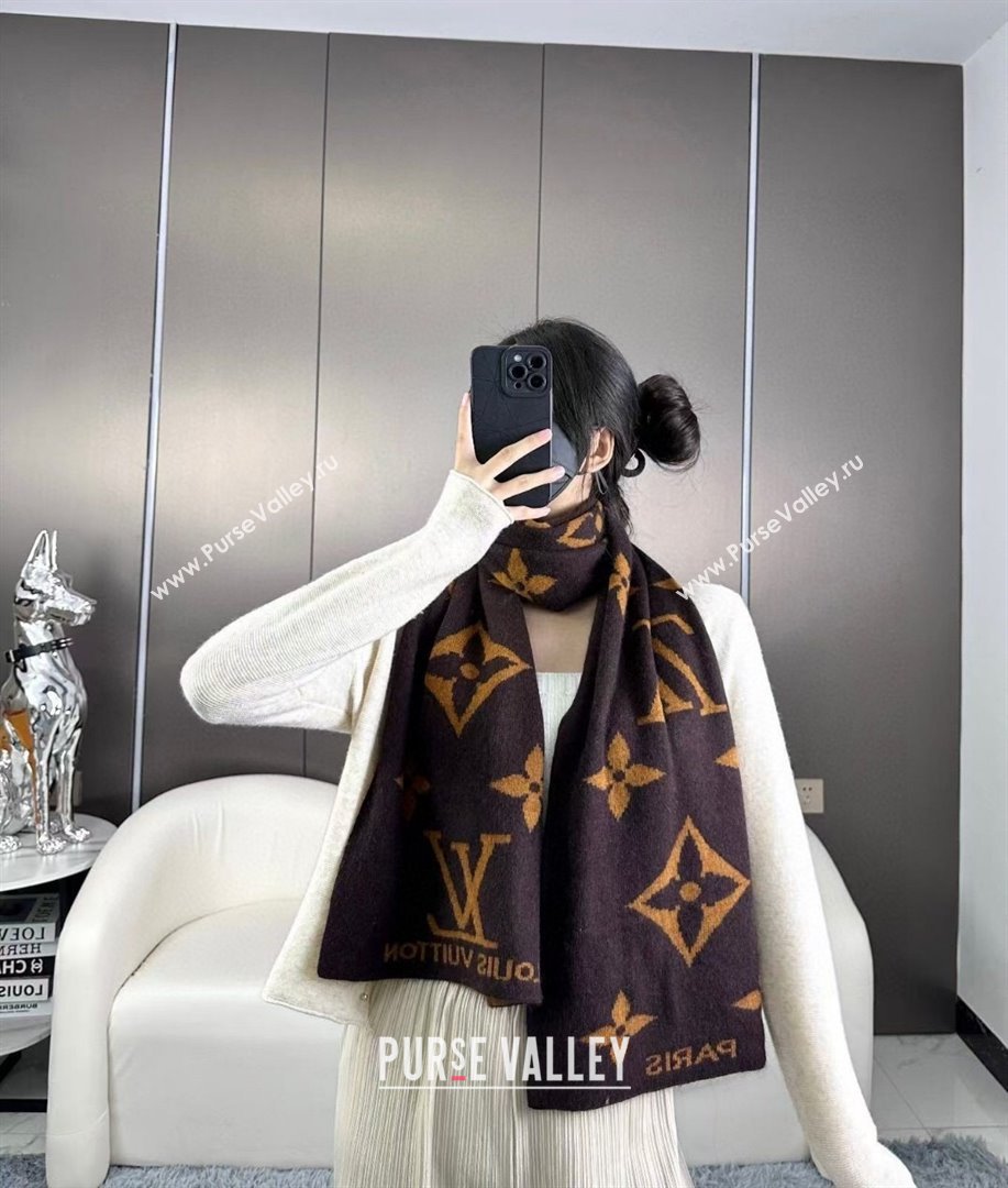 Louis Vuitton Cashmere Scarf LV112502 Brown 2024 (O-24112502)