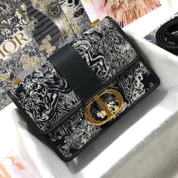 Dior 30 Montaigne Bag in Navy Blue Toile de Jouy Embroidery 2021 M9203 (XXG-21080301)