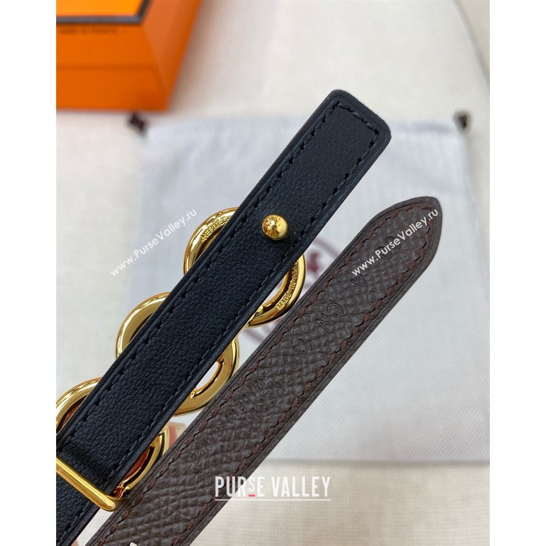 Hermes Mini Constance Reversible Leather Belt 13mm Coffee 2021 (99-21082362)