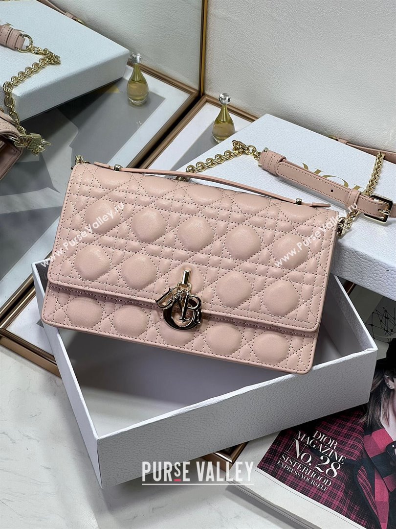 Dior My Dior Top Handle Bag in Latte Cannage Lambskin 8807 Pink 2024 (XXG-24081417)