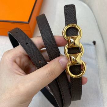 Hermes Mini Constance Reversible Leather Belt 13mm Coffee 2021 (99-21082362)