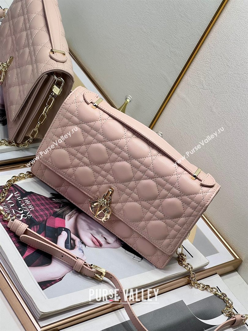 Dior My Dior Top Handle Bag in Latte Cannage Lambskin 8807 Pink 2024 (XXG-24081417)