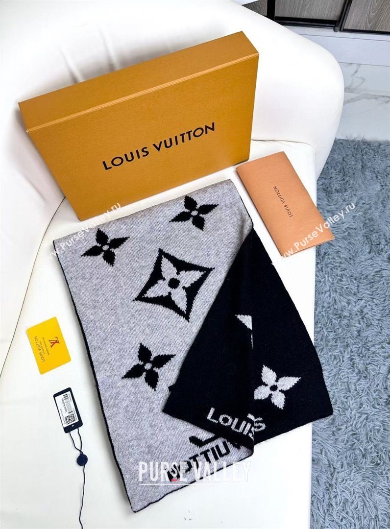 Louis Vuitton Cashmere Scarf LV112503 Black 2024 (O-24112503)