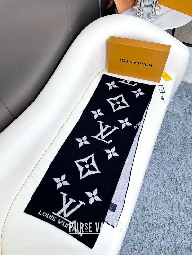 Louis Vuitton Cashmere Scarf LV112503 Black 2024 (O-24112503)