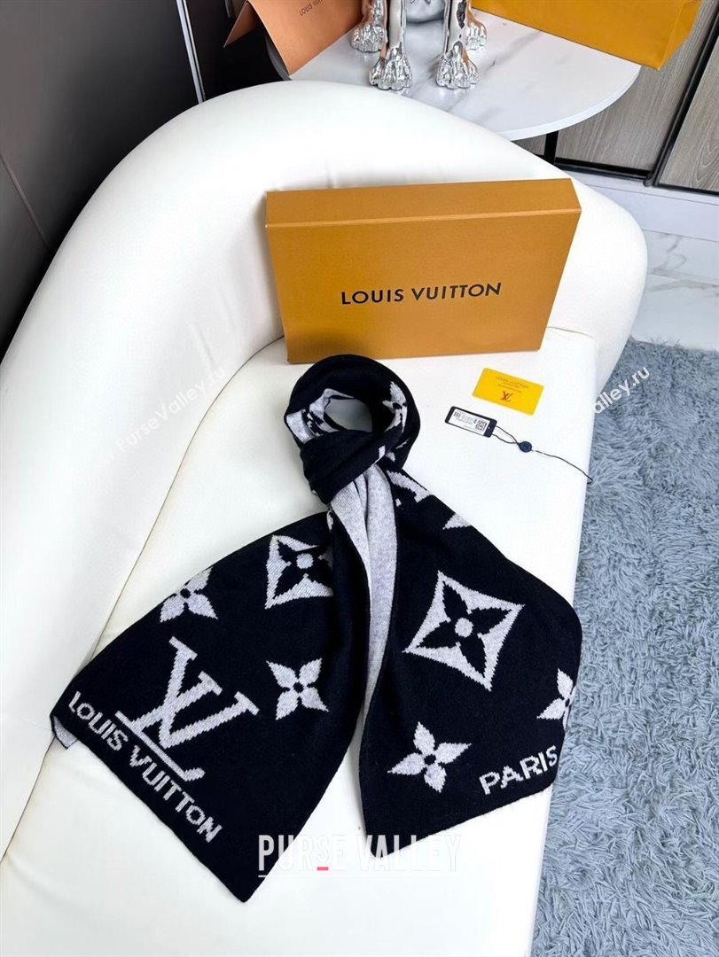 Louis Vuitton Cashmere Scarf LV112503 Black 2024 (O-24112503)