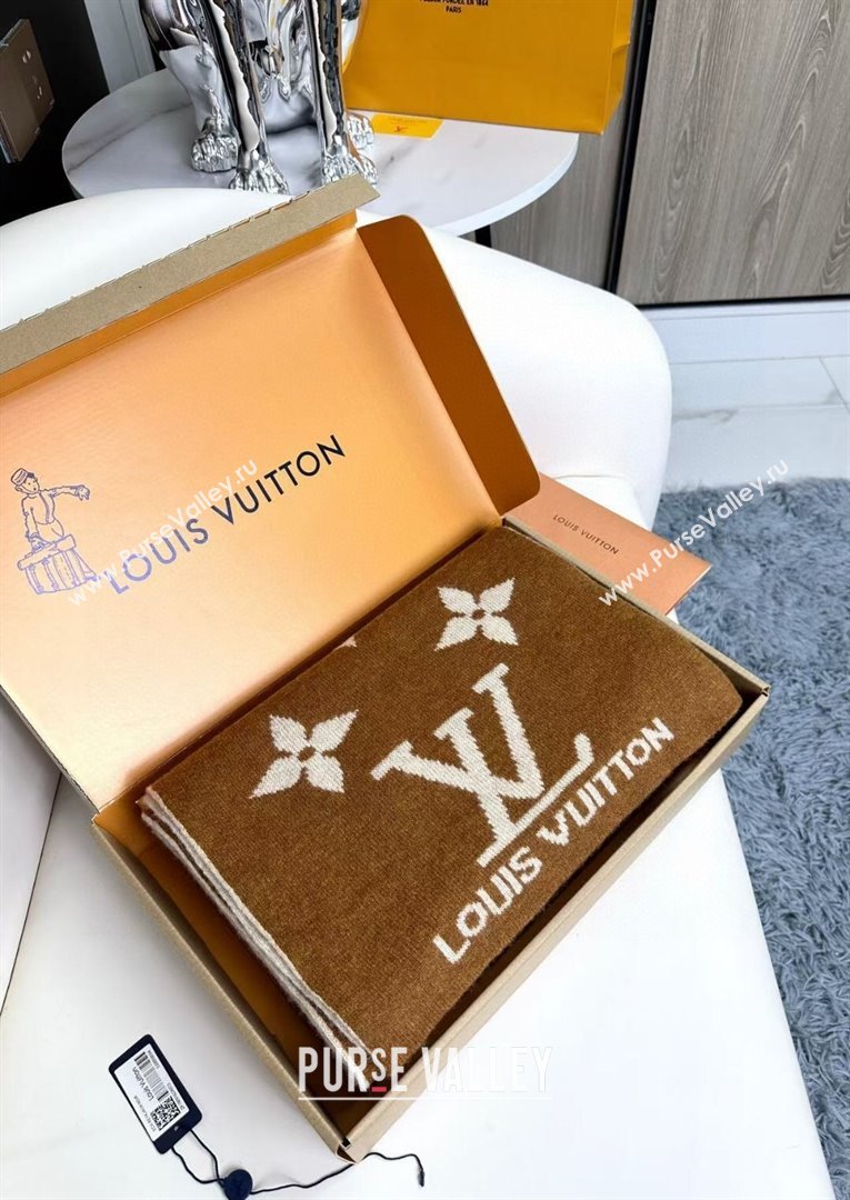 Louis Vuitton Cashmere Scarf LV112504 Light Brown 2024 (O-24112504)