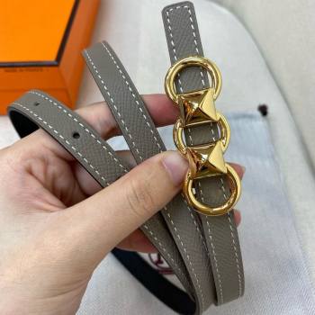 Hermes Mini Constance Reversible Leather Belt 13mm Grey 2021 (99-21082364)