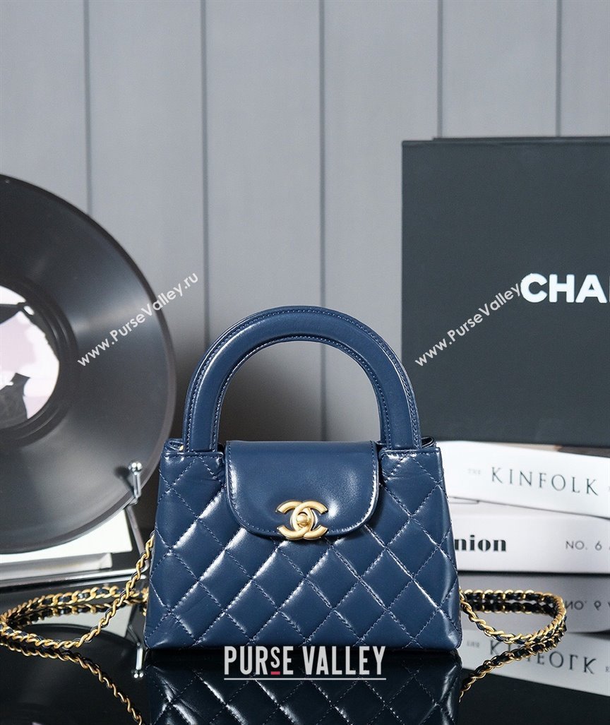 Chanel Mini Shopping Bag in Shiny Calfskin AS4416 Royal Blue 2024 (yezi-240927036)