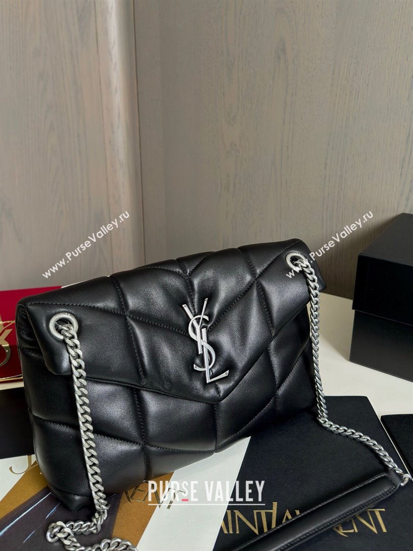 Saint Laurent Loulou Puffer Small Bag in Quilted Lambskin 577476 Black/Silver 2024 Top Quality (HONGS-24062623)