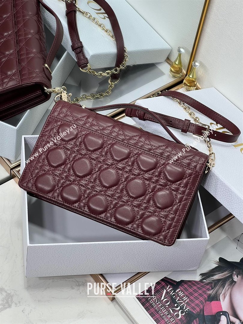 Dior My Dior Top Handle Bag in Latte Cannage Lambskin 8807 Burgundy 2024 (XXG-24081418)