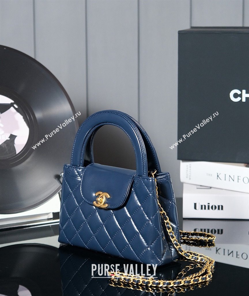 Chanel Mini Shopping Bag in Shiny Calfskin AS4416 Royal Blue 2024 (yezi-240927036)