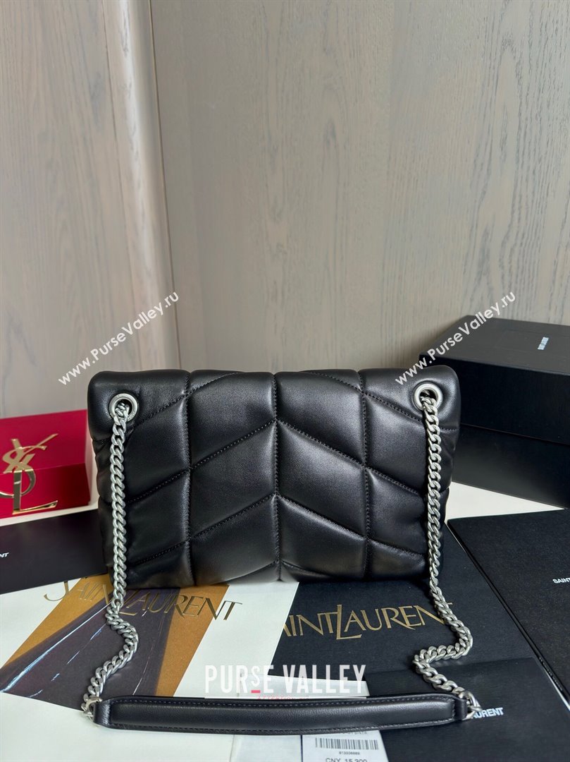 Saint Laurent Loulou Puffer Small Bag in Quilted Lambskin 577476 Black/Silver 2024 Top Quality (HONGS-24062623)