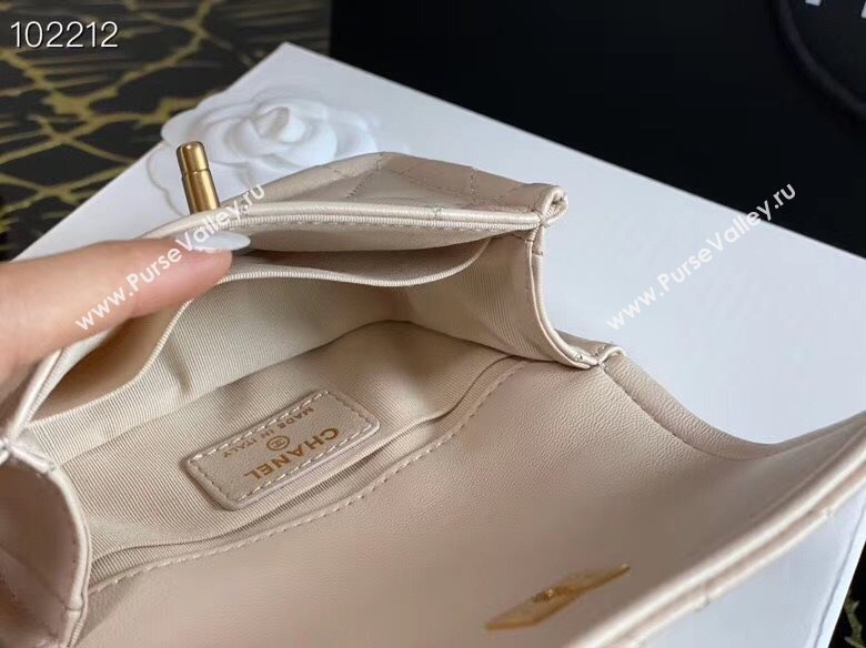 Chanel Quilted Lambskin Mini Flap Bag with Metal Button AP1664 White 2020 (JY-20111918)