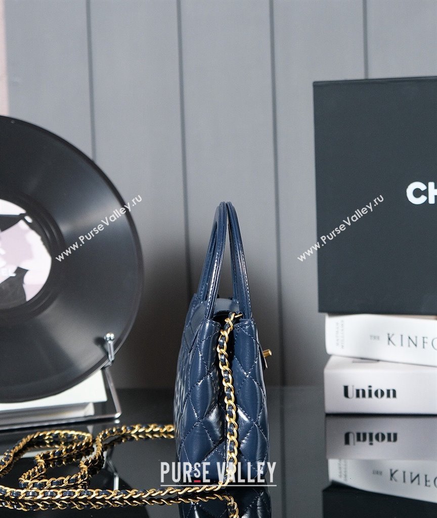 Chanel Mini Shopping Bag in Shiny Calfskin AS4416 Royal Blue 2024 (yezi-240927036)