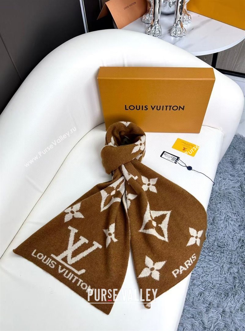 Louis Vuitton Cashmere Scarf LV112504 Light Brown 2024 (O-24112504)