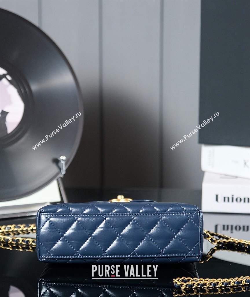 Chanel Mini Shopping Bag in Shiny Calfskin AS4416 Royal Blue 2024 (yezi-240927036)