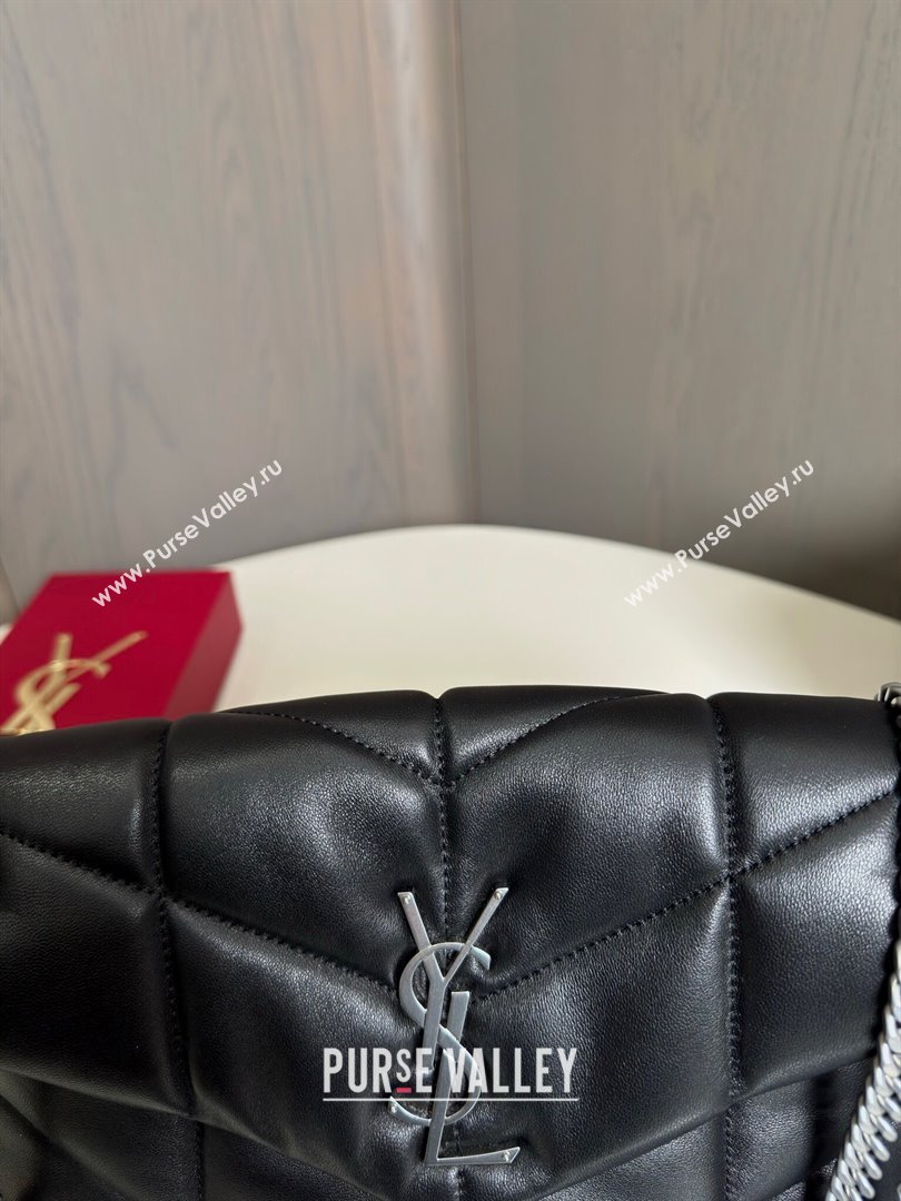 Saint Laurent Loulou Puffer Small Bag in Quilted Lambskin 577476 Black/Silver 2024 Top Quality (HONGS-24062623)