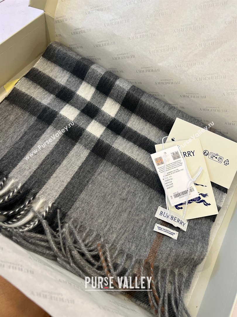 Burberry Check Cashmere Scarf B112508 Grey 2024 Top Quality (O-24112508)