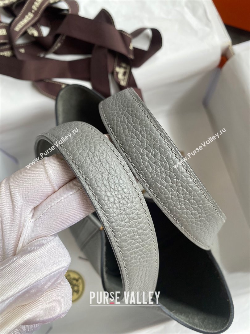 Hermes Picotin Lock Bag 18cm/22cm in Taurillon Clemence Leather Cumulonimbus Grey/Gold 2024 (Pure Handmade) (XYA-24042914)