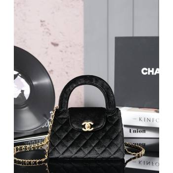 Chanel Mini Shopping Bag in Black Velvet AS4416 2024 (yezi-240927037)