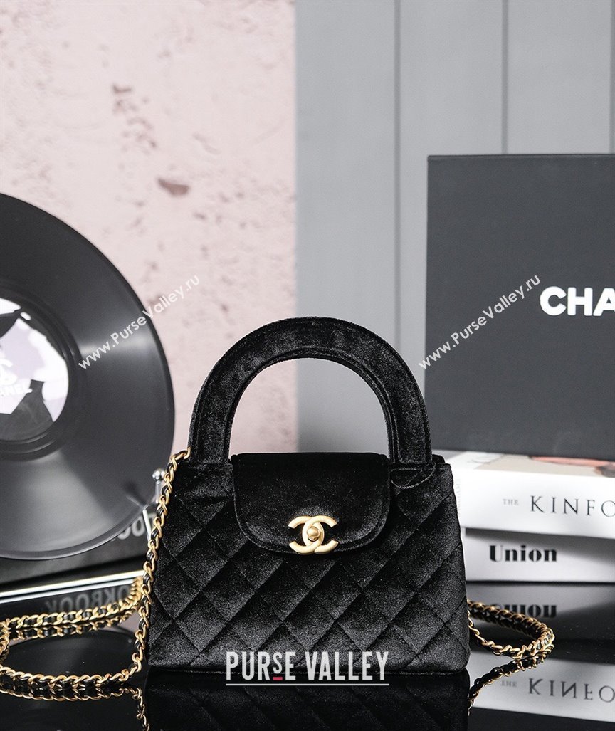 Chanel Mini Shopping Bag in Black Velvet AS4416 2024 (yezi-240927037)