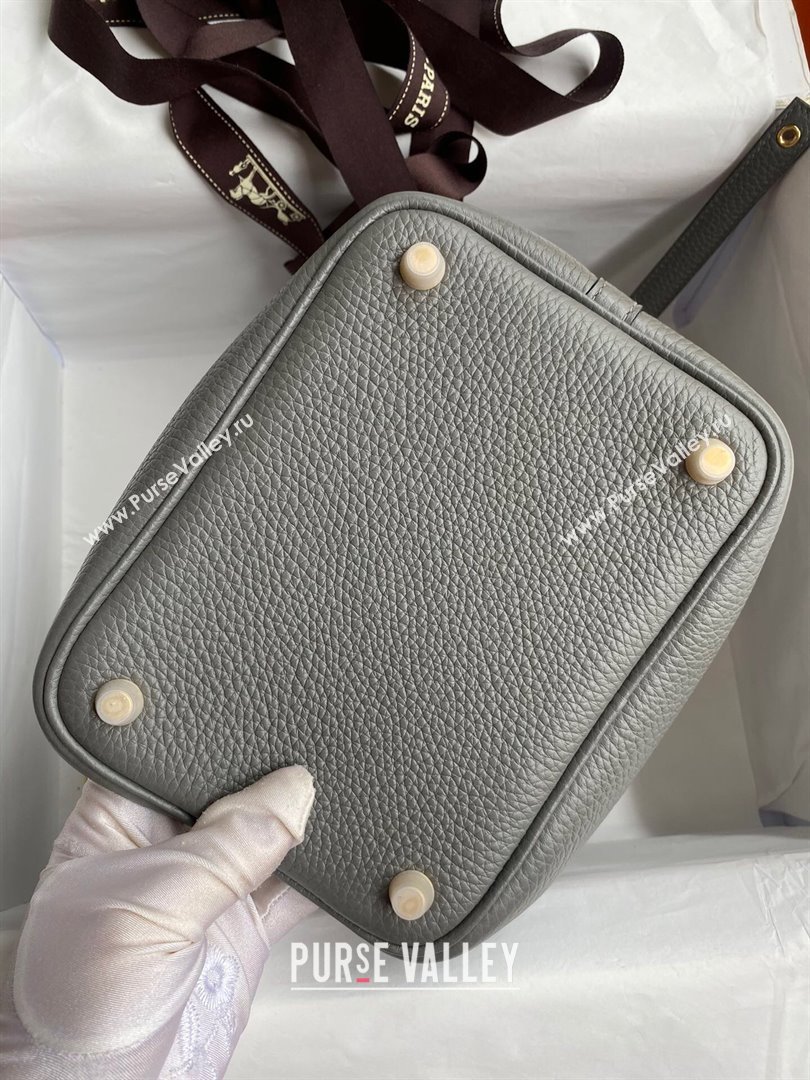 Hermes Picotin Lock Bag 18cm/22cm in Taurillon Clemence Leather Cumulonimbus Grey/Gold 2024 (Pure Handmade) (XYA-24042914)