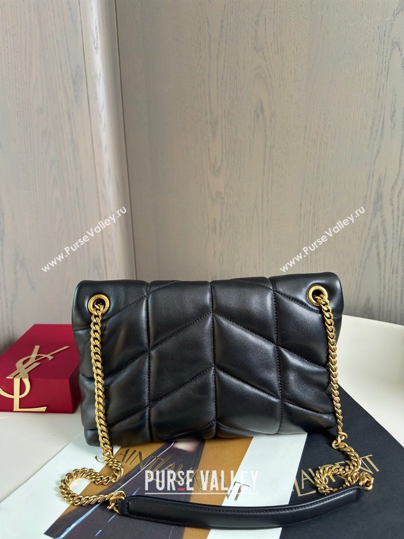 Saint Laurent Loulou Puffer Small Bag in Quilted Lambskin 577476 Black/Gold 2024 Top Quality (HONGS-24062624)