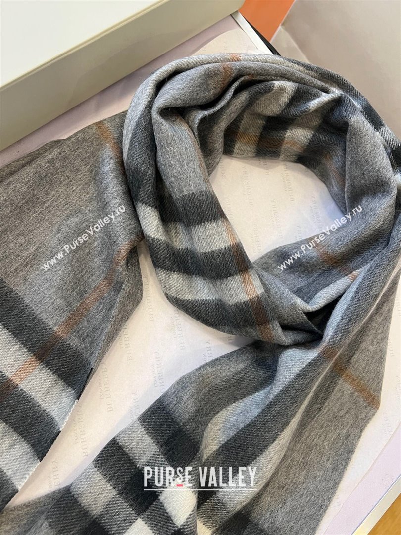 Burberry Check Cashmere Scarf B112508 Grey 2024 Top Quality (O-24112508)