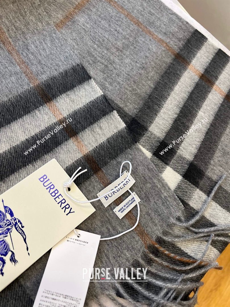 Burberry Check Cashmere Scarf B112508 Grey 2024 Top Quality (O-24112508)