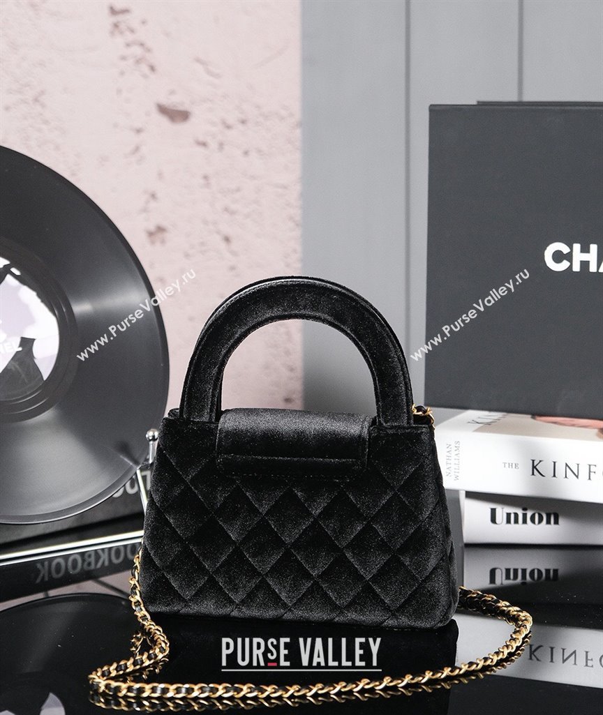 Chanel Mini Shopping Bag in Black Velvet AS4416 2024 (yezi-240927037)