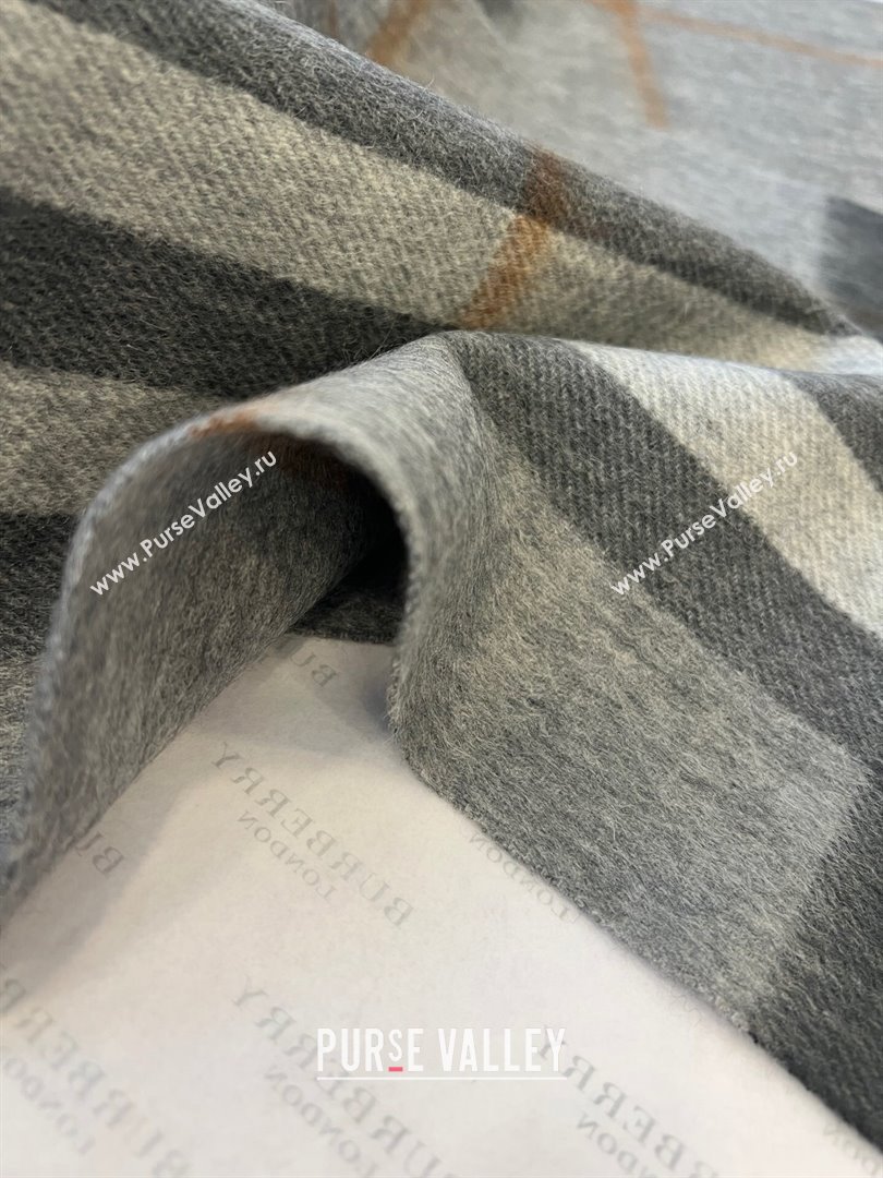 Burberry Check Cashmere Scarf B112508 Grey 2024 Top Quality (O-24112508)