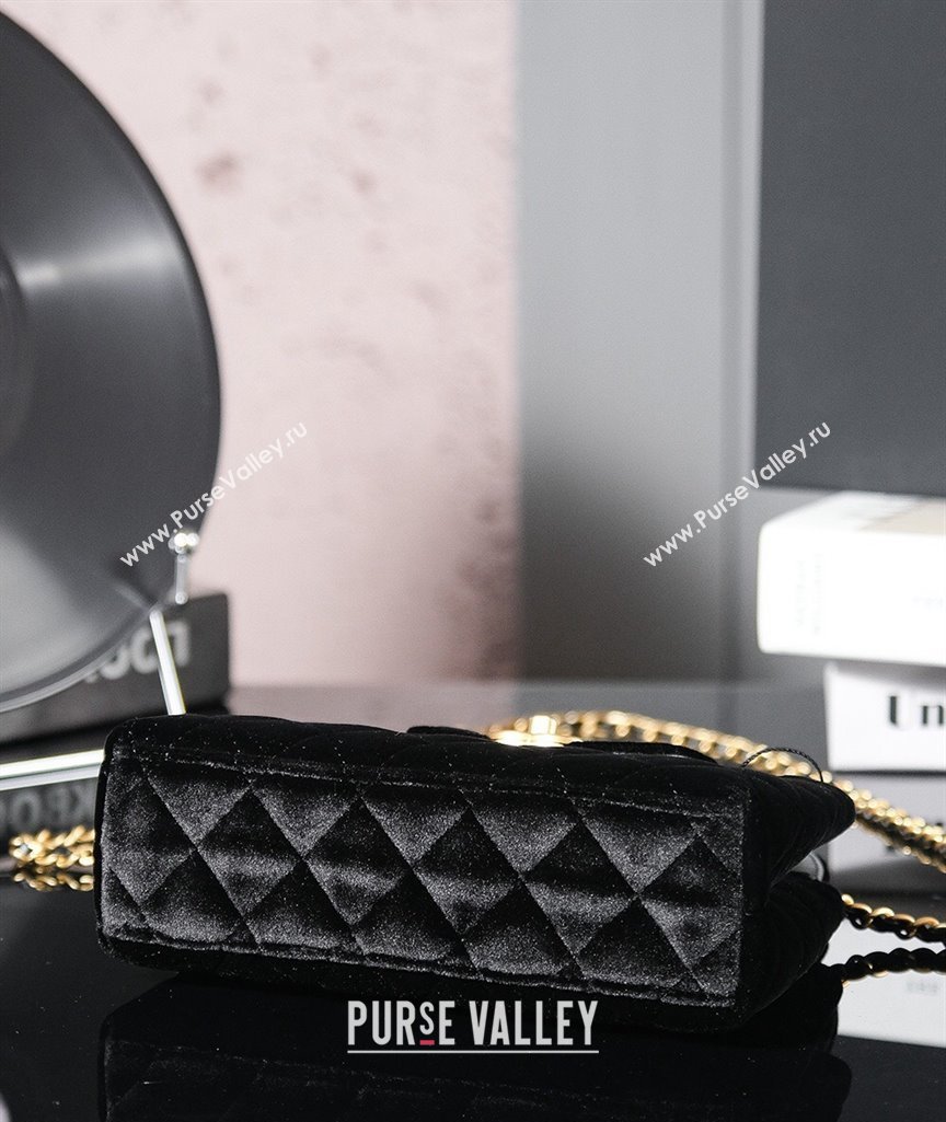 Chanel Mini Shopping Bag in Black Velvet AS4416 2024 (yezi-240927037)