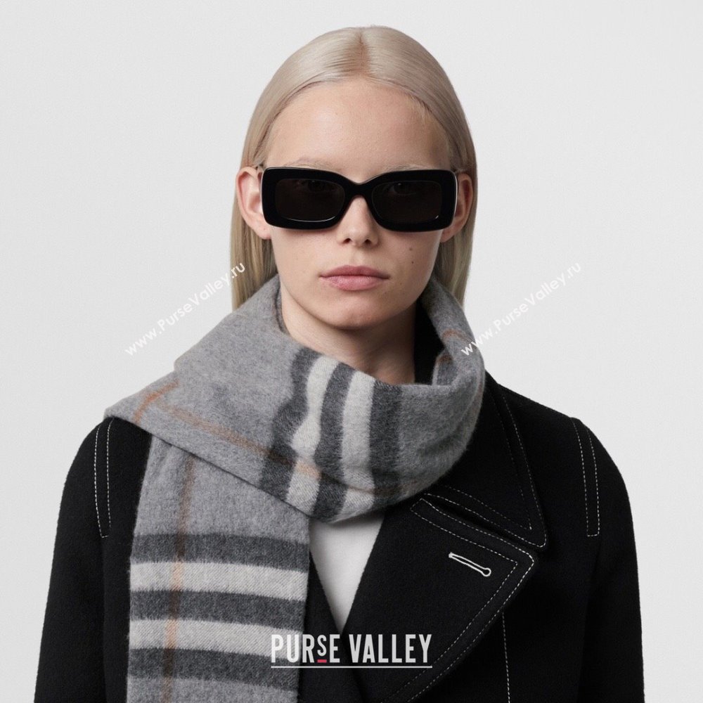 Burberry Check Cashmere Scarf B112508 Grey 2024 Top Quality (O-24112508)