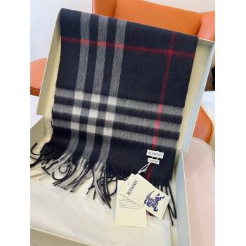 Burberry Check Cashmere Scarf B112511 Deep Blue 2024 Top Quality (O-24112511)