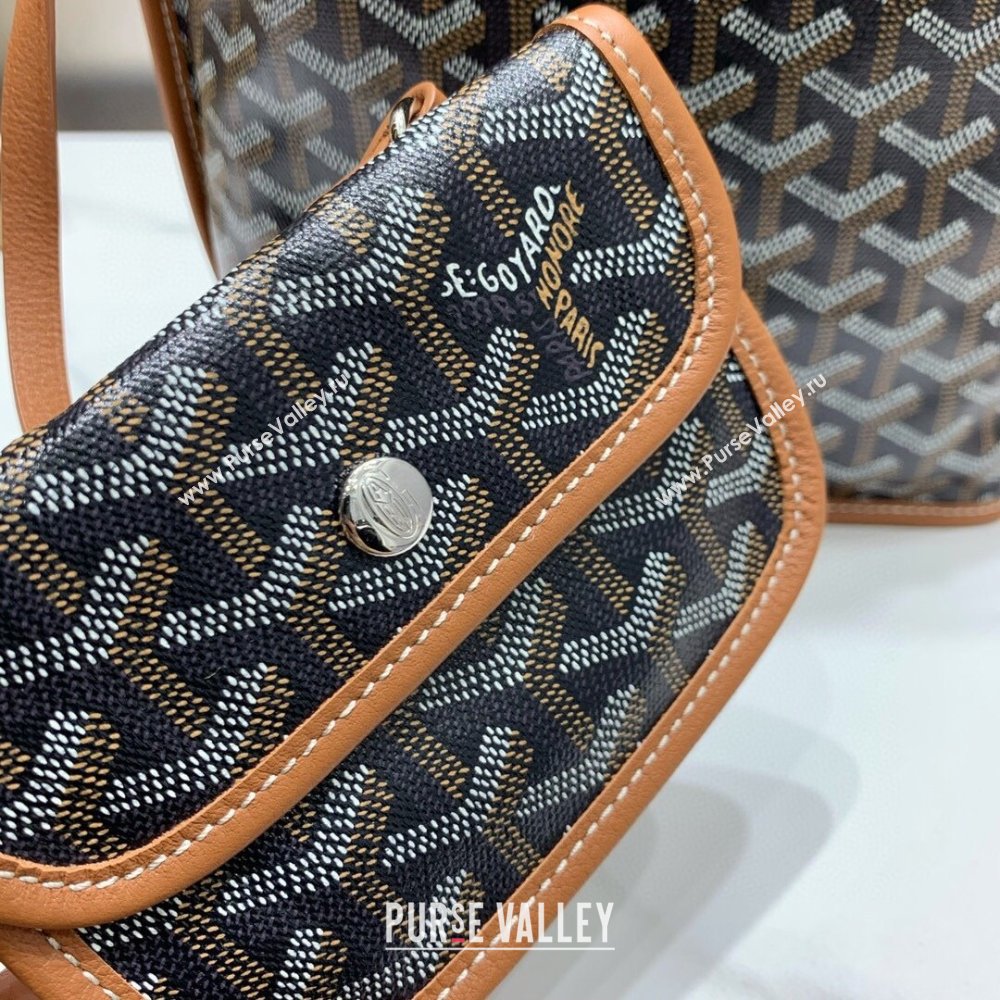 Goyard Anjou Mini Tote Bag 2321 Black/Brown 2023 Top (ZH-239607)