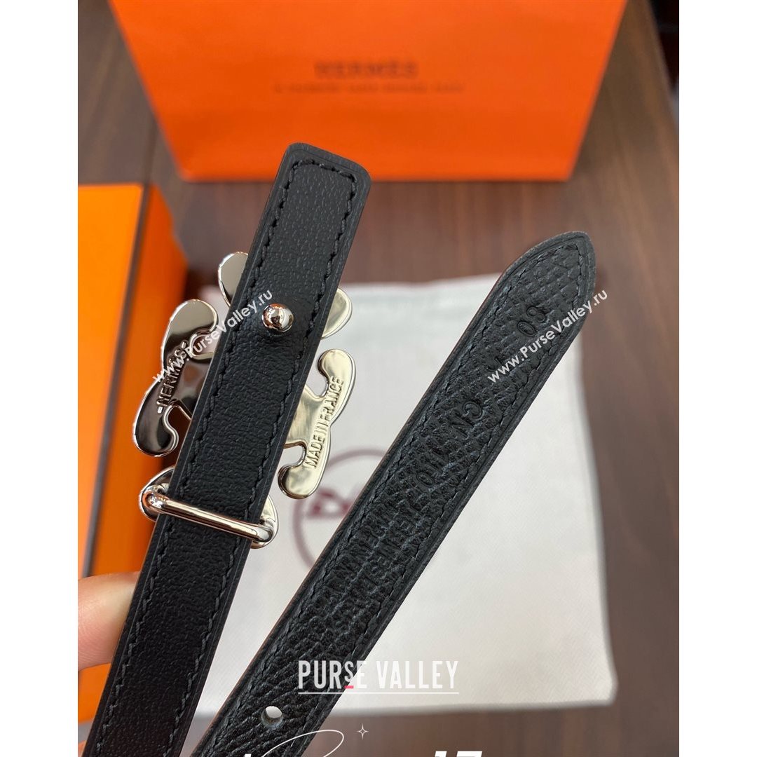 Hermes Mini Constance Leather Belt 13mm with Entwined H Buckle 2021 (99-21082367)