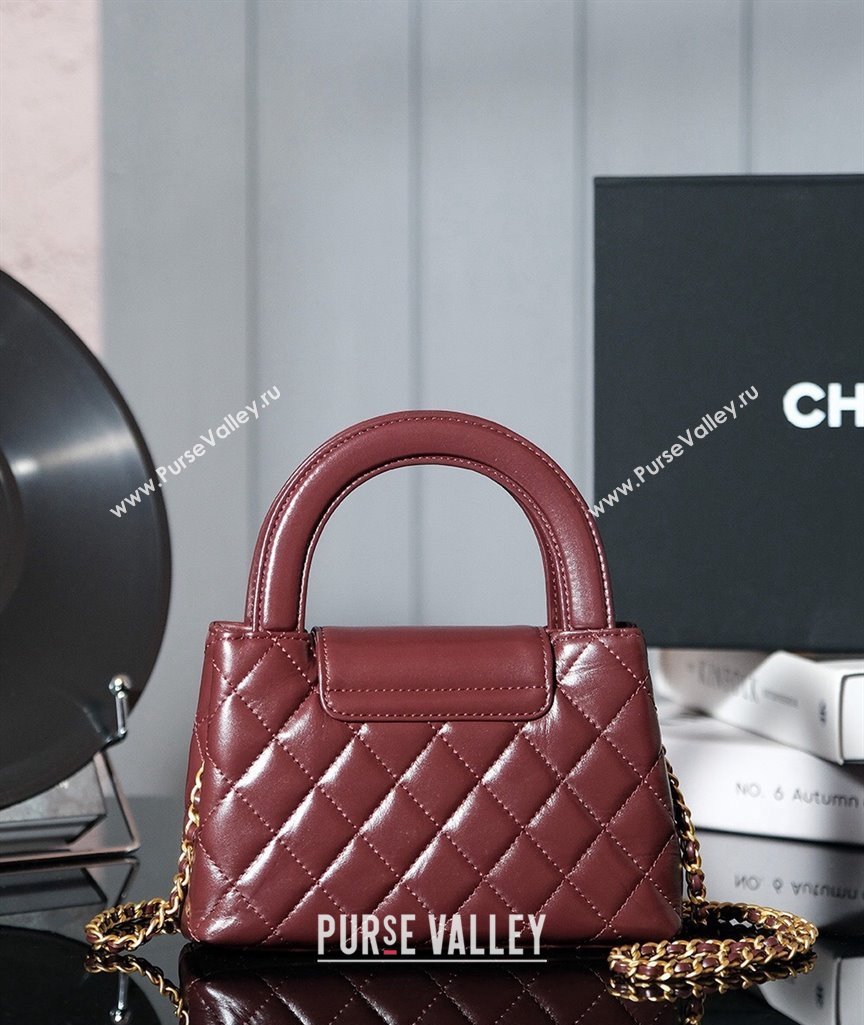 Chanel Shiny Calfskin Mini Shopping Bag AS4416 Dark Brown 2024 (yezi-240927039)