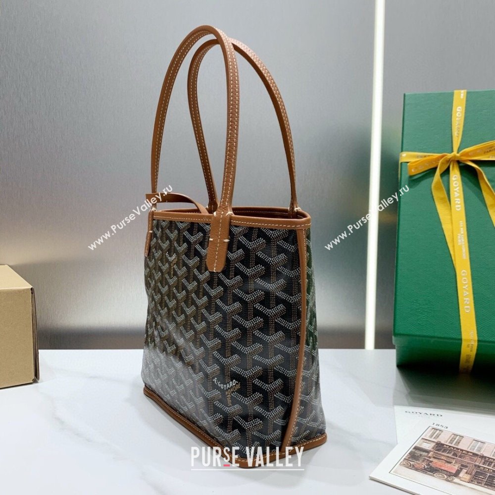 Goyard Anjou Mini Tote Bag 2321 Black/Brown 2023 Top (ZH-239607)