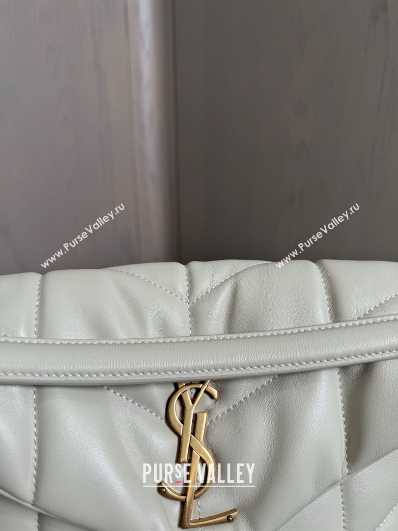 Saint Laurent Loulou Puffer Small Bag in Quilted Lambskin 577476 Off-white/Gold 2024 Top Quality (HONGS-24062626)