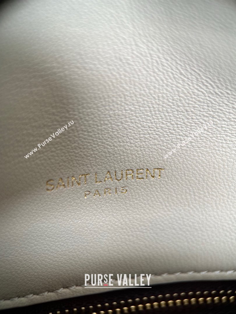 Saint Laurent Loulou Puffer Small Bag in Quilted Lambskin 577476 Off-white/Gold 2024 Top Quality (HONGS-24062626)