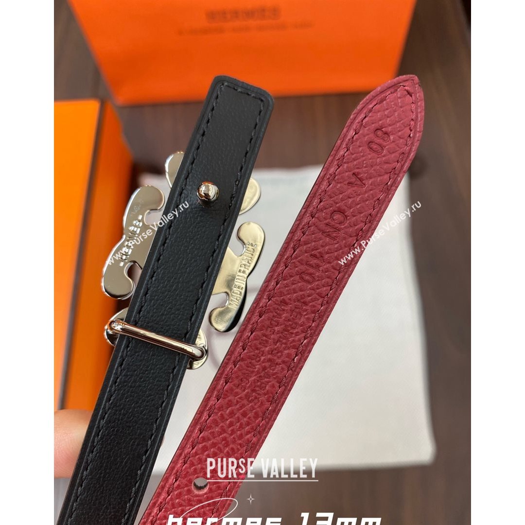 Hermes Mini Constance Leather Belt 13mm with Entwined H Buckle 2021 (99-21082367)