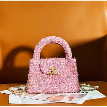 Chanel Tweed Mini Shopping Bag AS4416 Light Pink 2024 (yezi-240927041)