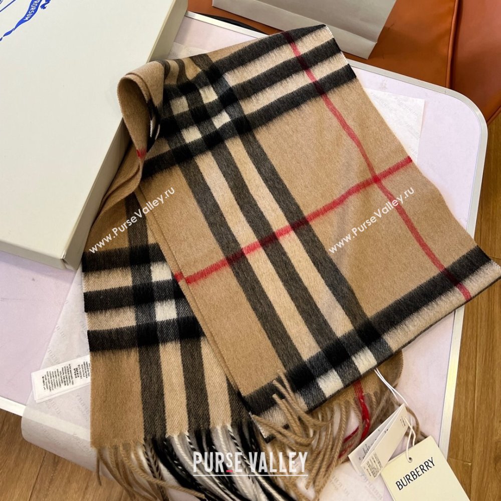 Burberry Check Cashmere Scarf B112510 Khaki 2024 Top Quality (O-24112510)