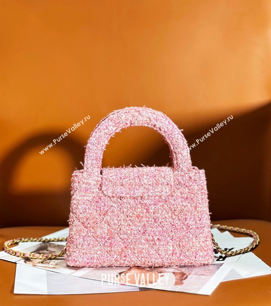 Chanel Tweed Mini Shopping Bag AS4416 Light Pink 2024 (yezi-240927041)